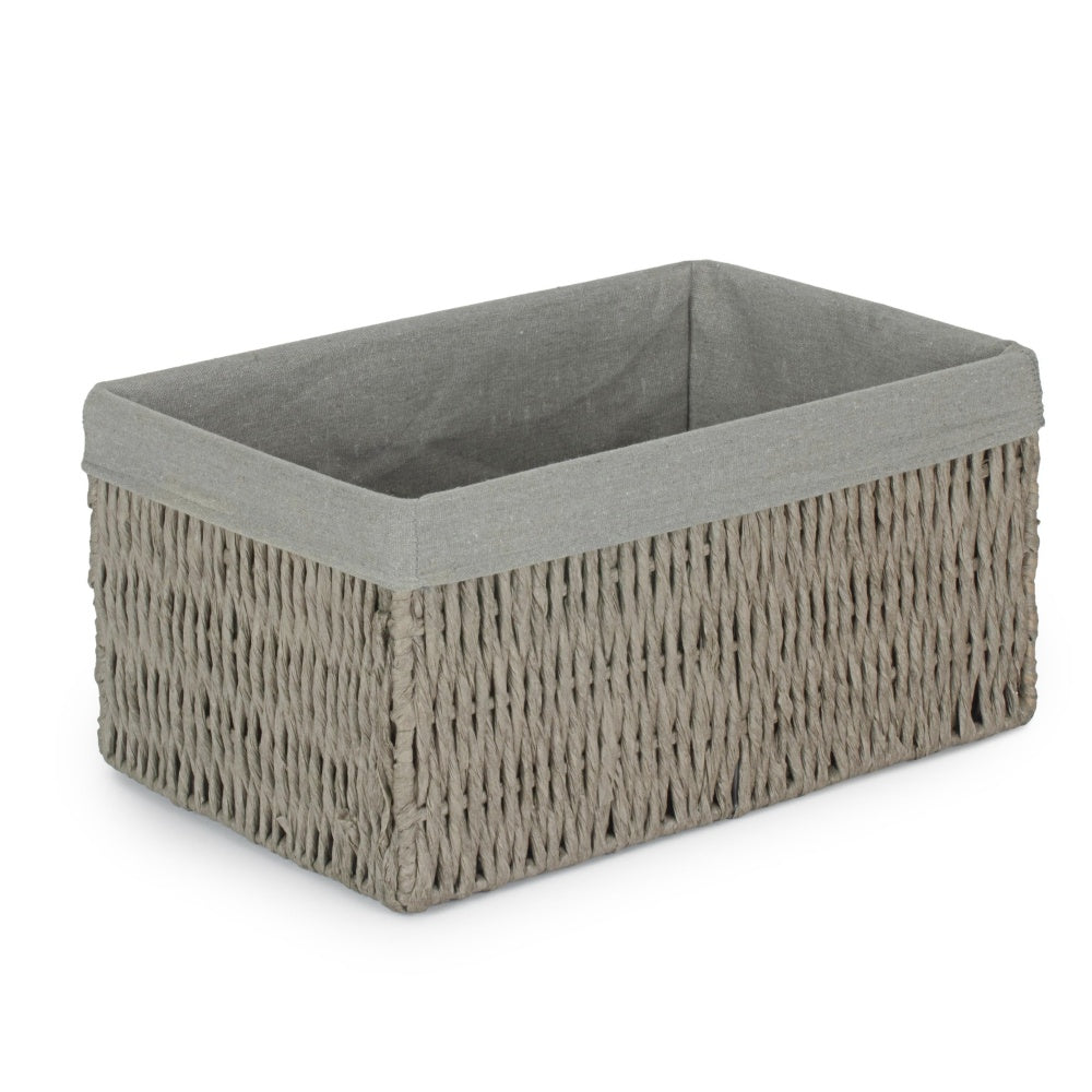 Grey Paper Rope Storage Basket with Grey Cotton Lining-3