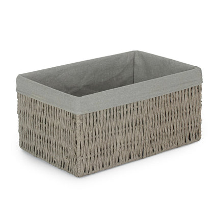 Grey Paper Rope Storage Basket with Grey Cotton Lining-3