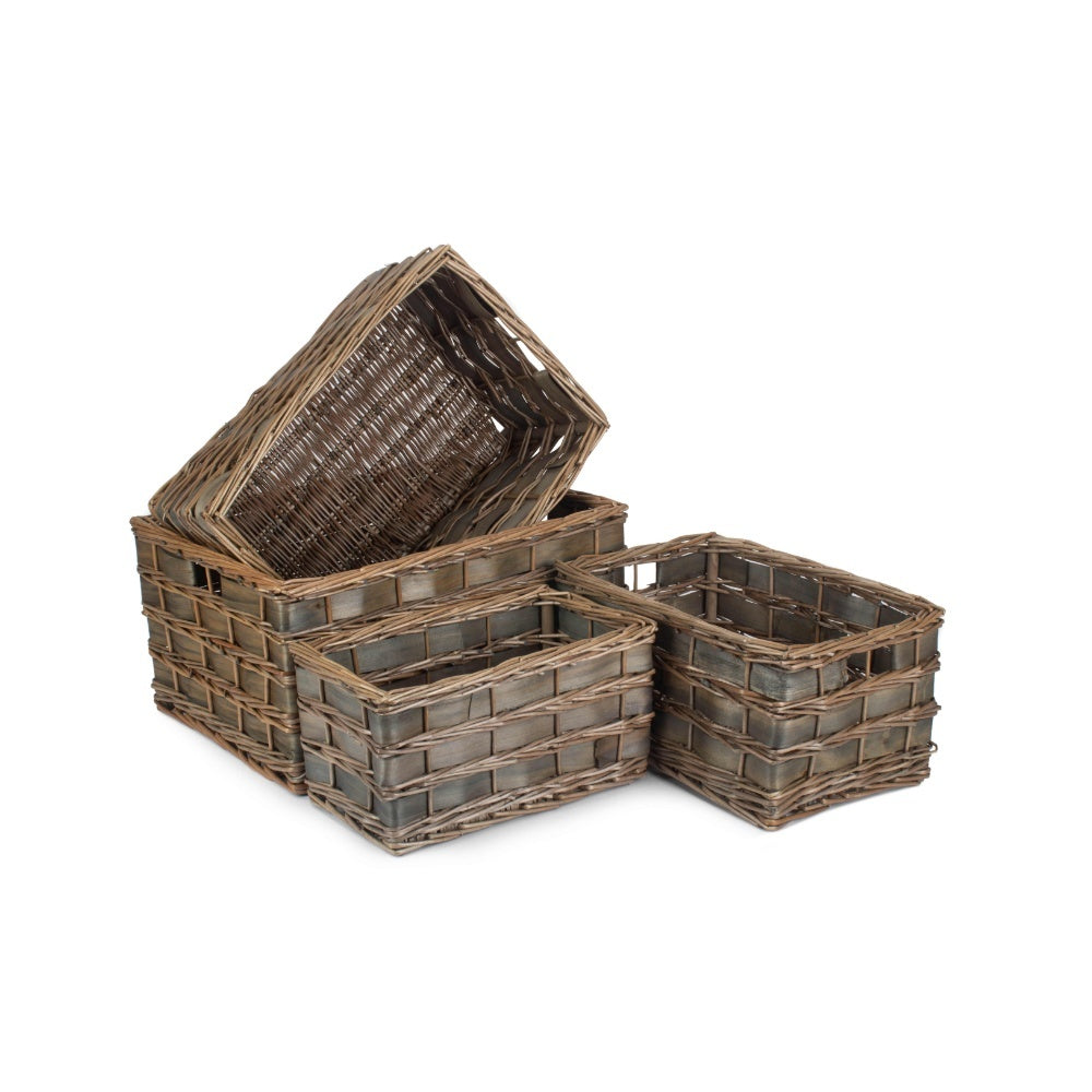 Unlined Grey Scandi Storage Basket-3