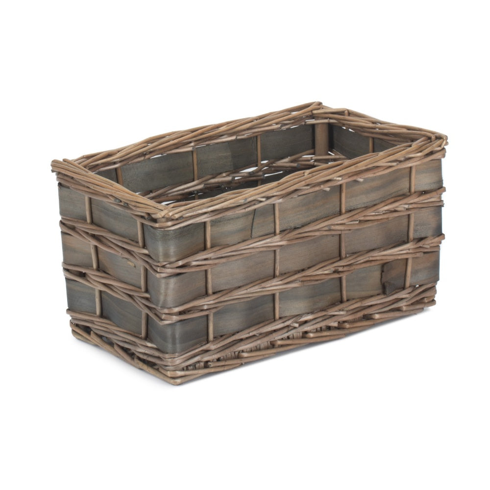 Unlined Grey Scandi Storage Basket-0
