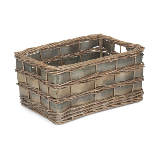 Unlined Grey Scandi Storage Basket-1